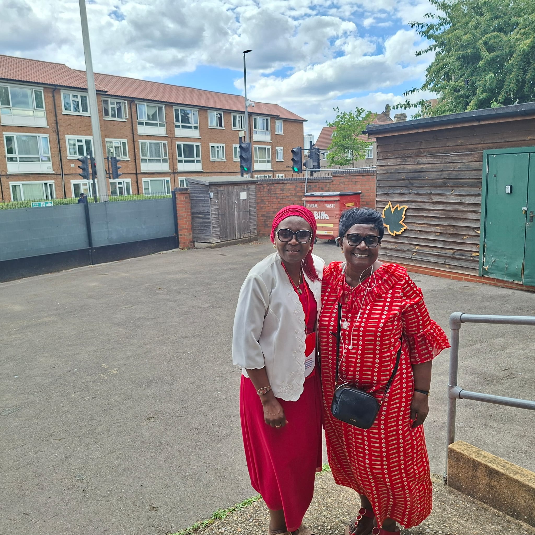 Apostolate members gathered outside after the Walthamstow event